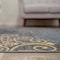 World Rug Gallery Modern Floral Swirl Design Non-Slip Runner Rug 2' x 7' Gray 508GRAY2X7 - alternate 3